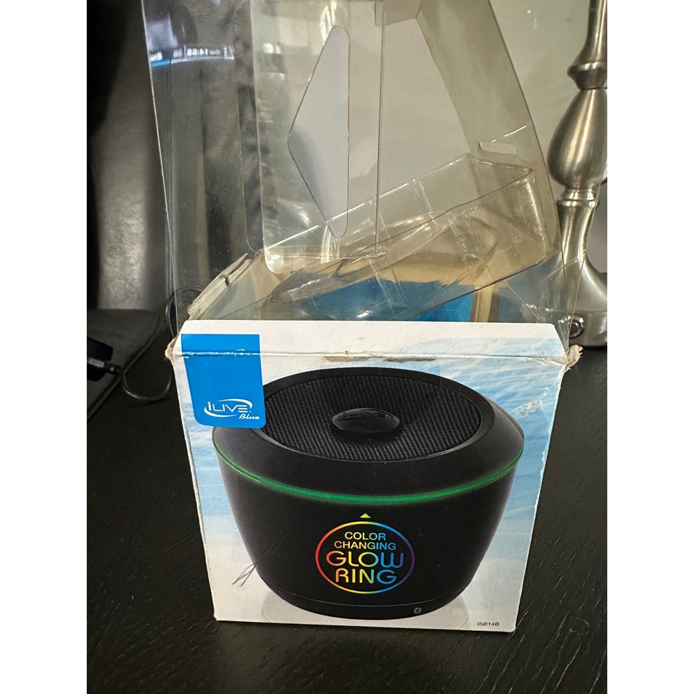 iLive‎ ISB14B Color Changing Glow Ring Bluetooth Wireless Speaker Black